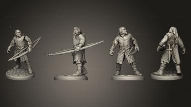 Figurines of people Medieval bowman h 1 arrow E 003 3d model