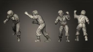 Figurines of people Medieval Village Boxer 1 3d model