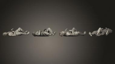 Figurines of people Medieval Village Dead men 3d model