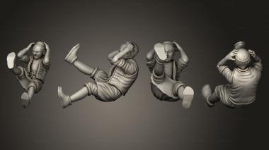 Figurines of people Medieval Village Men 01 3d model