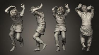 Figurines of people Medieval Village Men 02 3d model