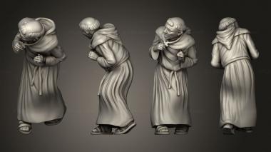 Figurines of people Medieval Village Monk 3d model