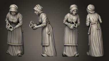 Figurines of people Medieval Village W 01 3d model