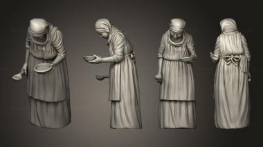 Figurines of people Medieval Village W 02 3d model