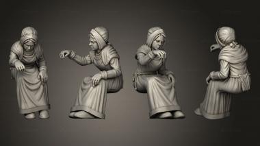 Figurines of people Medieval Village Woman 4 3d model