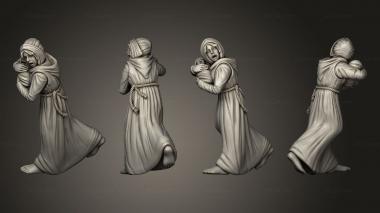 Figurines of people Medieval Village Woman with baby 3d model