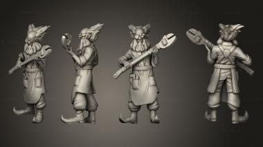 Figurines of people Steam Constructs Halfling Inventor Barnabas Big Wrench 3d model