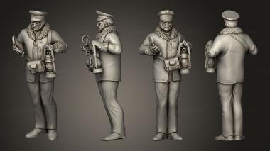 Figurines of people Steam Constructs Train Conductor Watch 3d model