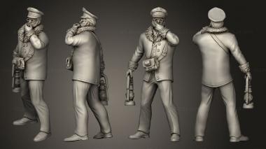 Figurines of people Steam Constructs Train Conductor Whie 3d model