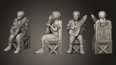 Figurines of people Townsfolk sitting 3 Female Bard Mini 3d model