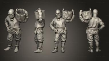 Figurines of people Winemakers nosilschik 1 3d model