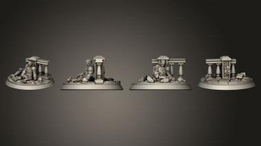 Figurines of people winged vampire base round 3d model