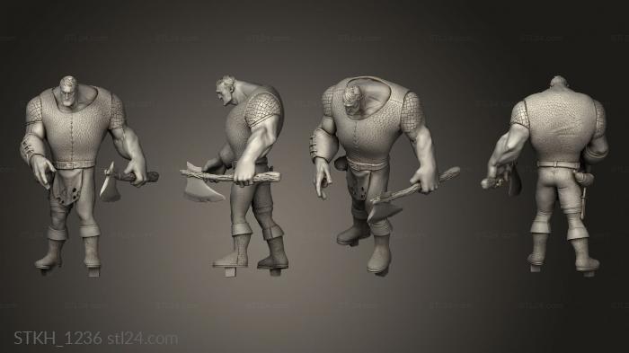 Figurines of people (Bruno Sanches Woodman Woodworker Lumberjack Apron, STKH_1236) 3D models for cnc