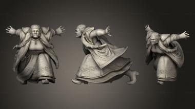 Figurines of people Burning Lands Fire Dwarf Female Attacking 3d model
