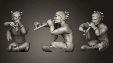 Figurines of people Camp lien avec calumet 3d model