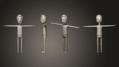 Figurines of people cartoon man officeman 3d model