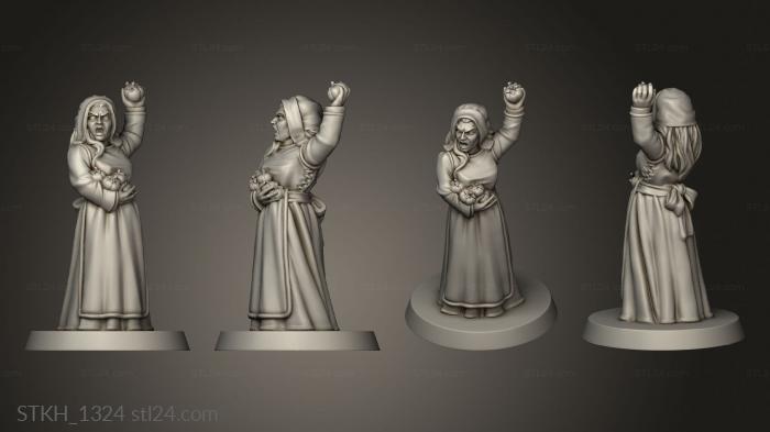 Figurines of people (VILLAGER WOMAN VILLAGERS TOMATO, STKH_1324) 3D models for cnc