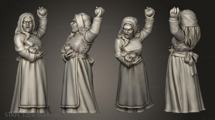 Figurines of people (VILLAGER WOMAN VILLAGERS TOMATO BASE, STKH_1326) 3D models for cnc