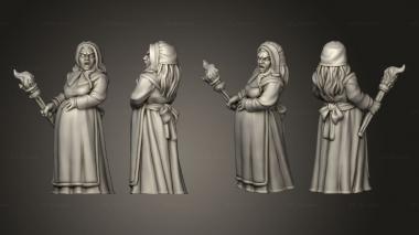 Figurines of people VILLAGER WOMAN VILLAGERS TORCH BASE 3d model