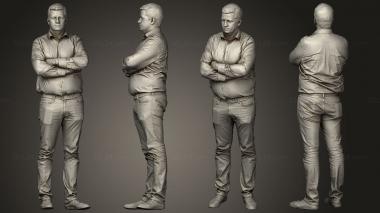 Figurines of people Civil pie brazos cruzados 3d model