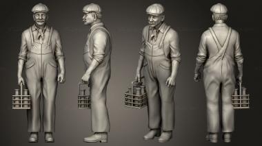 Figurines of people men townspeople 3d model