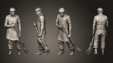 Figurines of people men townspeople 3d model