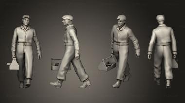 Figurines of people men townspeople 3d model
