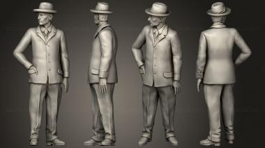 Figurines of people men townspeople 3d model
