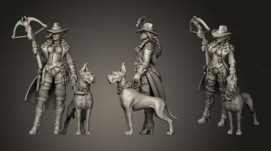 Figurines of people Dana And Dog Crossbow 3d model