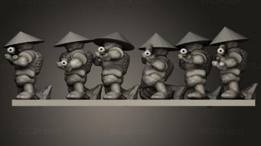 Figurines of people Darkgrey Samurai Gunners 3d model