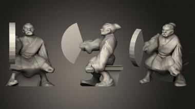 Figurines of people Darkgrey Samurai Shogun General 3d model