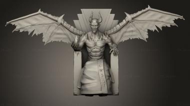 Figurines of people demon and the throne 3d model
