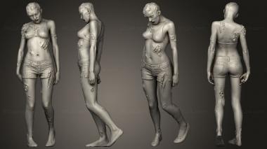 Figurines of people dying light sans socle 3d model