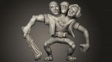 Figurines of people Fantasy Ettin 3d model