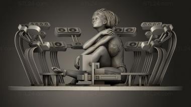 Figurines of people Fly on the music Geometry Sound 3d model
