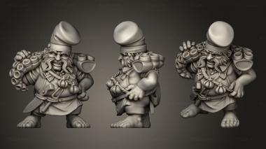 Figurines of people Hungry Piranhas Halfling Cook 3d model