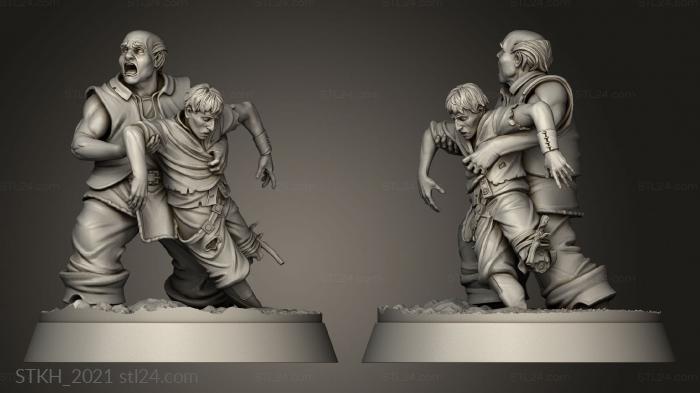 Figurines of people (Injured Villagers Villager, STKH_2021) 3D models for cnc