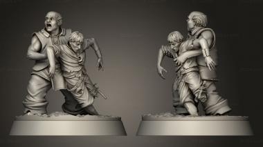 Figurines of people Injured Villagers Villager 3d model
