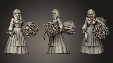 Figurines of people Peasants and Trades Margaret harvesting girl 3d model