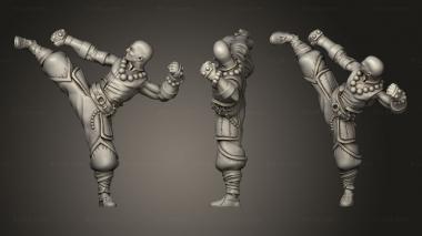 Figurines of people lotus warrior monks monk 3d model