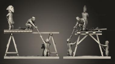 Figurines of people NAPOLEON Bridge cutted 3d model