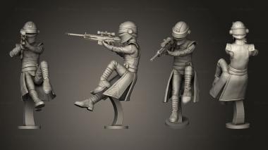Figurines of people loyal female sniper fennec kneeling 3d model
