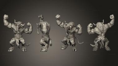 Figurines of people Minotaur Tribe Muscle Flex 3d model
