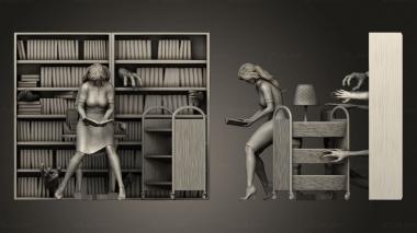 Figurines of people Night in the library DOWN 3d model