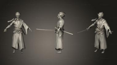 Figurines of people oni samurai 3d model