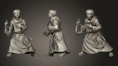 Figurines of people Orc Candlemaker Monk Adso 3d model