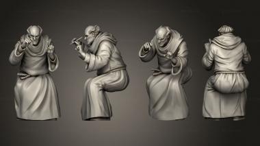 Figurines of people Orc Candlemaker Monk Writing 3d model