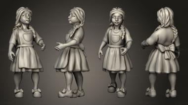 Figurines of people Pied Piper With Childrens Girl 3d model