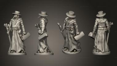 Figurines of people Plague Doctors staff 3d model