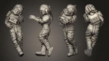 Figurines of people QUAD MECH PILOTS QM PILOT DEAD 3d model